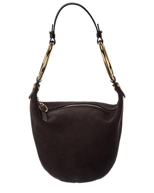 Chloé Black Bracelet Small Suede & Leather Hobo Bag