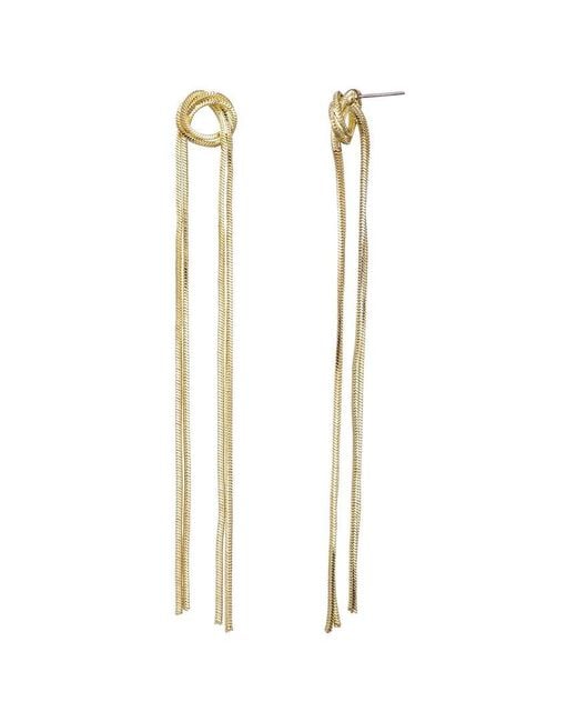 Adornia White 14K Plated Slinky Rope Chain Sweeper Earrings