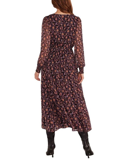MINKPINK Red Regal Godet Panel Midi Dress
