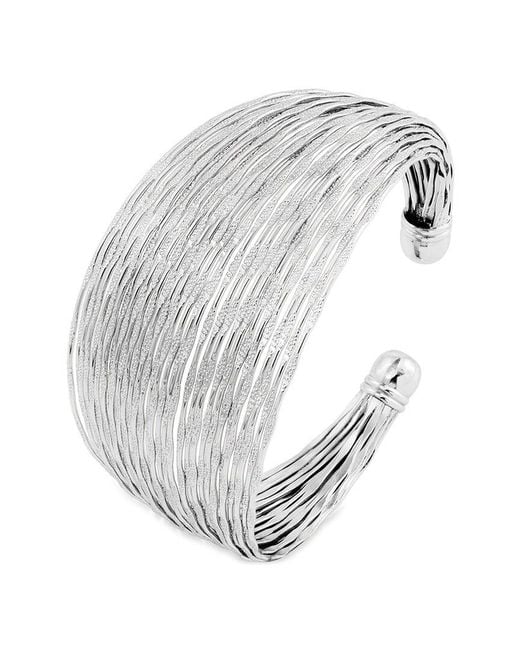 Savvy Cie White Plated Cuff Bracelet