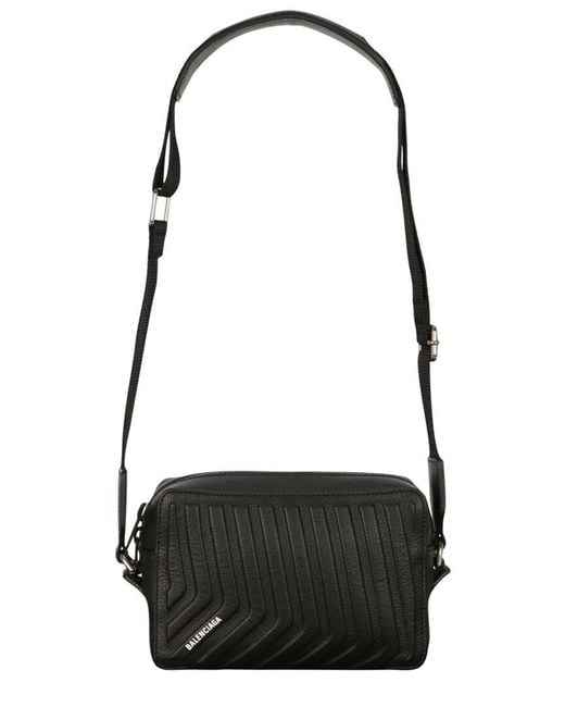Balenciaga Black Car Leather Camera Bag for men