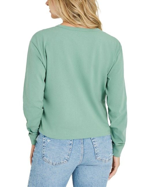 Life Is Good. Green Long Sleeve Boxy Crusher T-Shirt