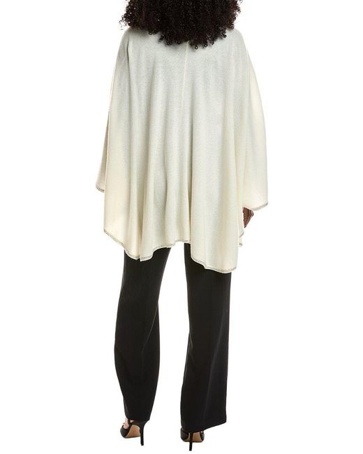 Sofiacashmere Natural Sofiacashmere Knit Wool & Cashmere-Blend Cape