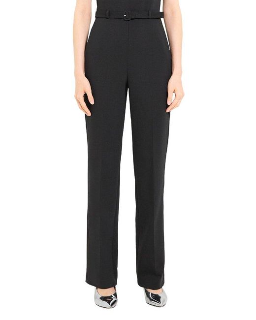 Theory Black Tailored Wool-blend Pant