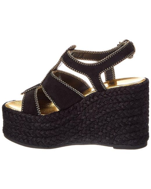 Ferragamo Black Renee Suede Sandal