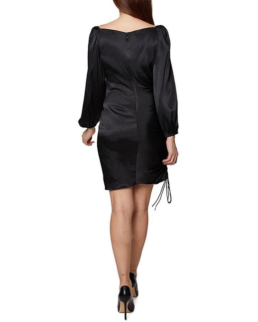 BCBGeneration Black Asymmetrical Ruched Side Mini Dress