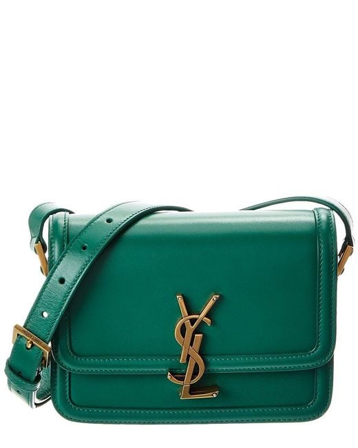 Saint Laurent Green Solferino Box Small Leather Shoulder Bag