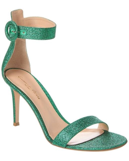 Gianvito Rossi Green Portofino 85 Glitter Sandal