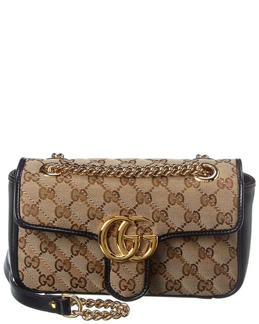 gucci canvas leather shoulder bag