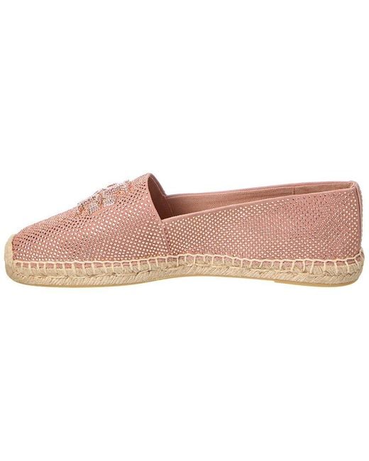 Tory Burch Everly Leather Espadrille Slide in Pink | Lyst