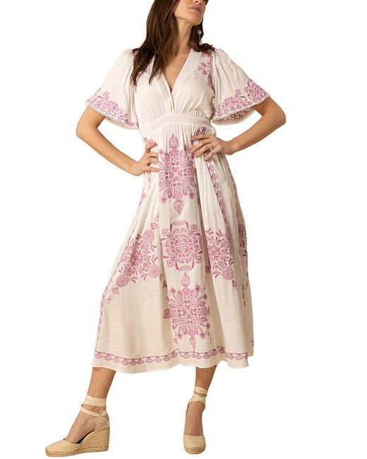 Hale Bob Pink Katalina Midi Dress