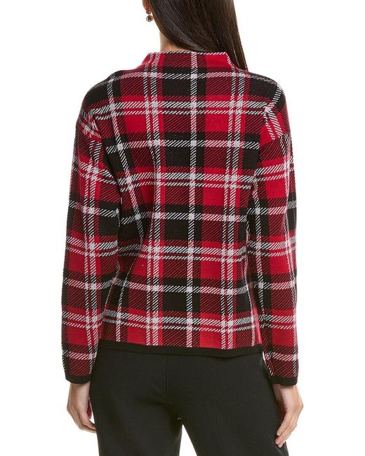 Jones New York Red Funnel Mock Neck Sweater