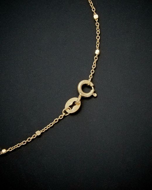 Italian Gold Black 14k Beaded Station Anklet