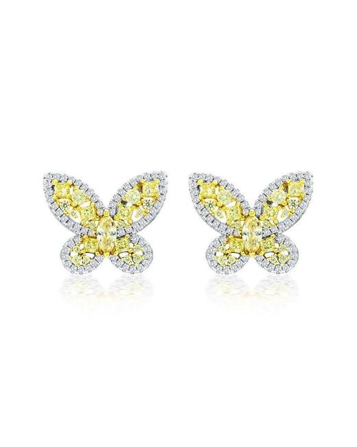 Suzy Levian CZ Jewelry Metallic Suzy Levian Gala Collection Cz Stud Earrings