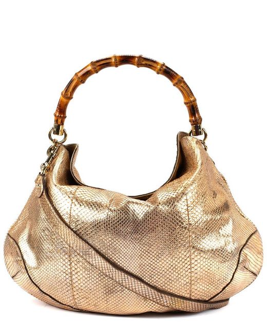 Gucci Natural Python Peggy Hobo Bag (Authentic Pre-Owned)