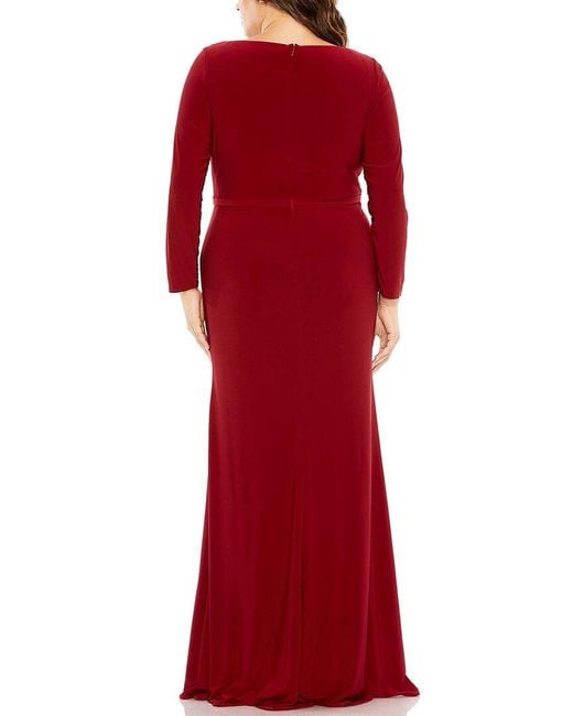 Mac Duggal Red Fabulouss Plus Column Gown