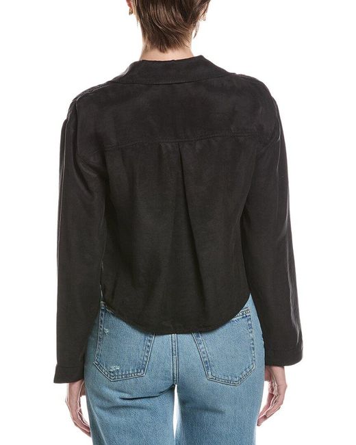 Bella Dahl Black Button Down Cropped Shirt