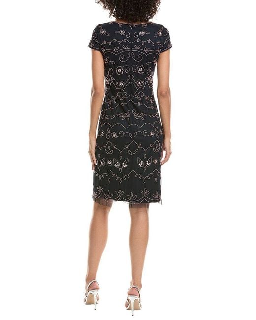 Adrianna Papell Black Sheath Midi Dress