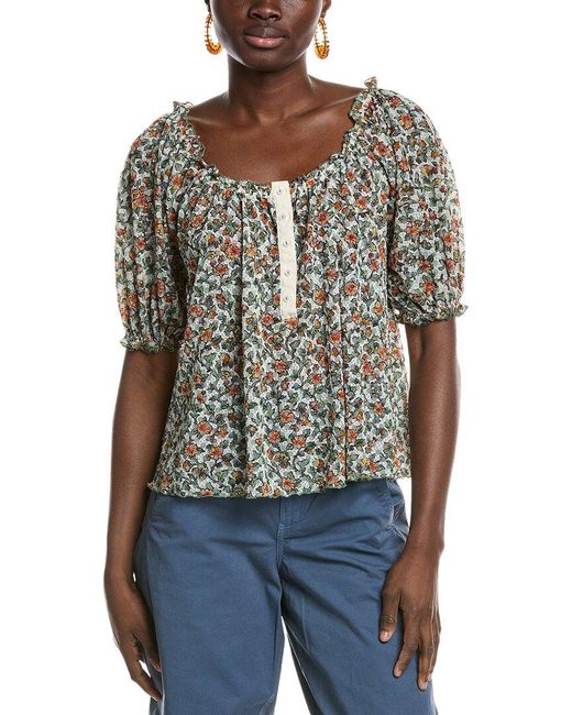 Free People White Astra Peasant Top