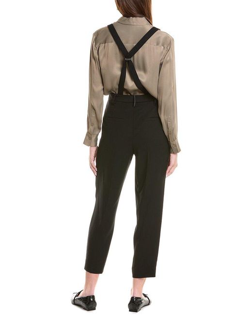 Brunello Cucinelli Black Wool-Blend Pant