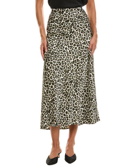 Anne Klein Green Bias Flared Skirt