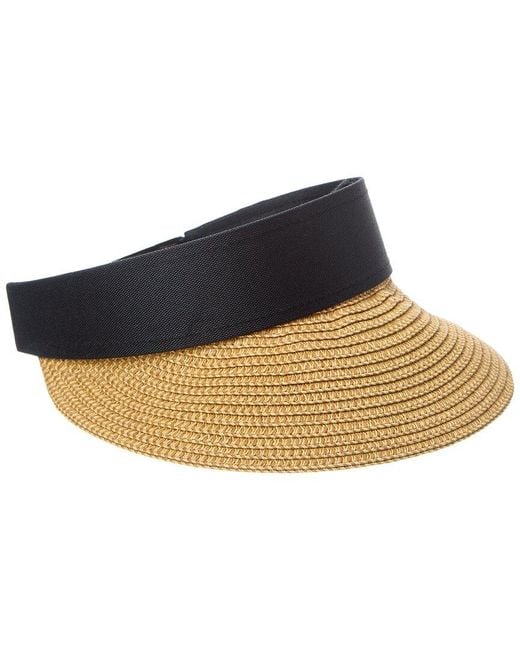 Bruno Magli Blue Adjustable Straw Visor