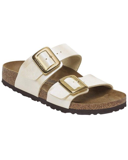 Birkenstock White Sydney Luxe Buckle Birko-Flor Sandal