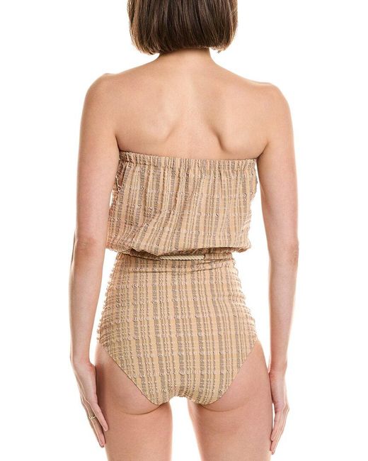 Lisa Marie Fernandez Natural Victor Strapless Maillot One-Piece