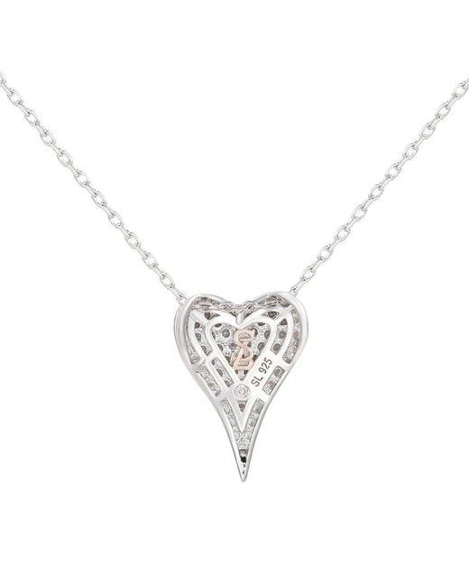Suzy Levian CZ Jewelry White Suzy Levian Silver Cz Necklace