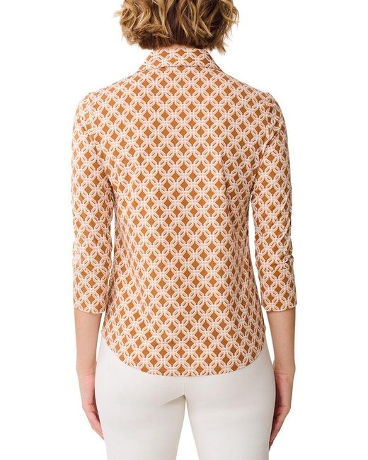 J.McLaughlin White Brynn Linen-Blend Top
