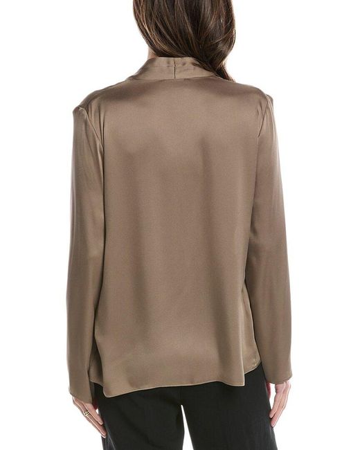 Joseph Ribkoff Brown Front Pleat Top