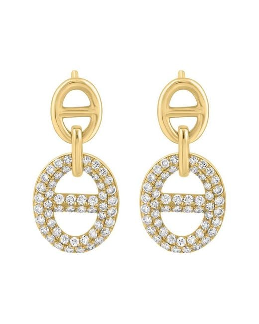 Effy Fine Jewelry Metallic 14K 0.66 Ct. Tw. Diamond Earrings