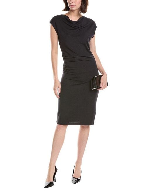 Vince Black Cowl Neck Side Drape Dress