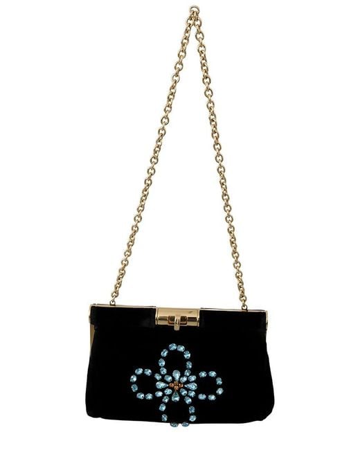 Dolce & Gabbana White Studded Velvet Crossbody
