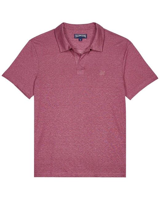 Vilebrequin Purple Solid Linen T-shirt for men