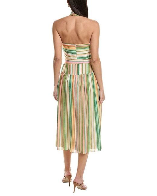 Shoshanna Yellow Florentine Midi Dress