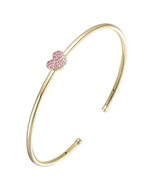 Rachel Glauber Metallic 14K Plated Cz Bangle Bracelet