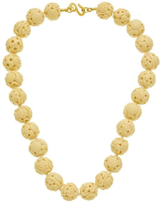 Kenneth Jay Lane Metallic Plated Beaded Necklace