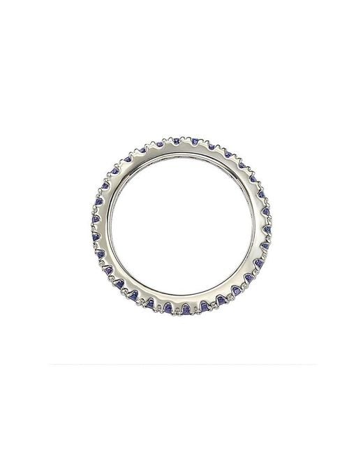 Suzy Levian Blue Silver Cz Stackable Ring