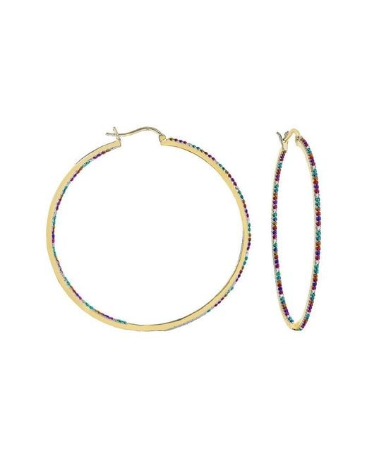 Rachel Glauber Metallic Plated Cz Inside Out Hoops