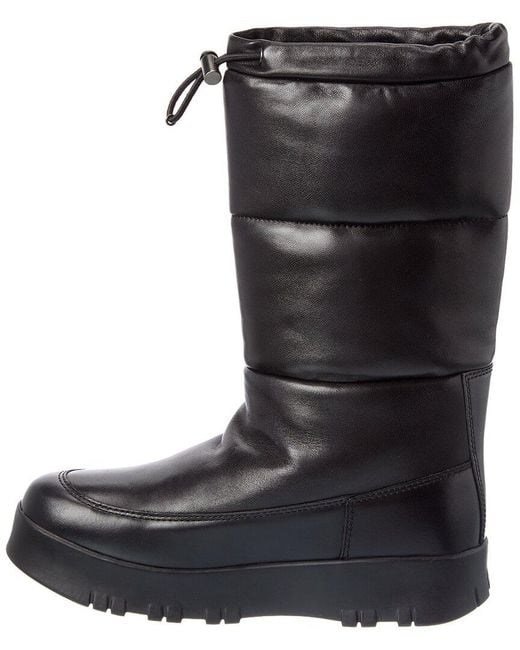 Prada Black Leather Snow Boot