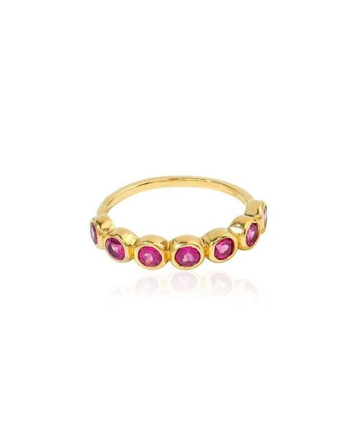 TIRAMISU White 14K Over 1.03 Ct. Tw. Rhodolite Garnet Ring