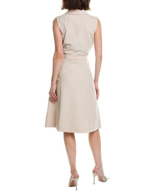 Pascale La Mode Natural Lapel Collar Double-Breasted Midi Dress