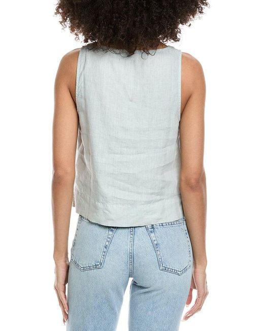 Bella Dahl Blue Scoop Neck Linen Tank