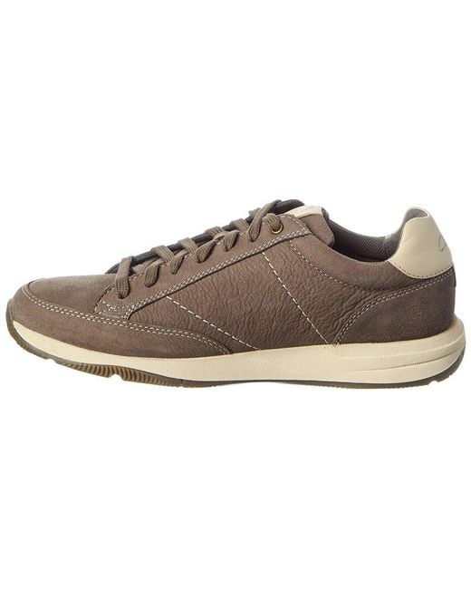 Clarks Gray Townview Lace Nubuck Sneaker for men