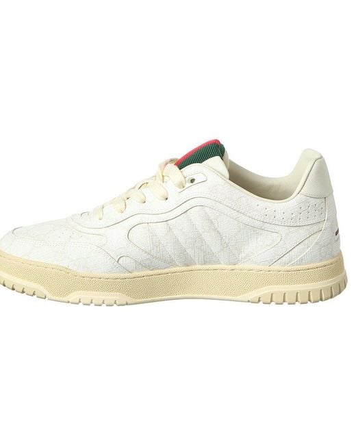 Gucci White Leather-Trim Sneaker for men