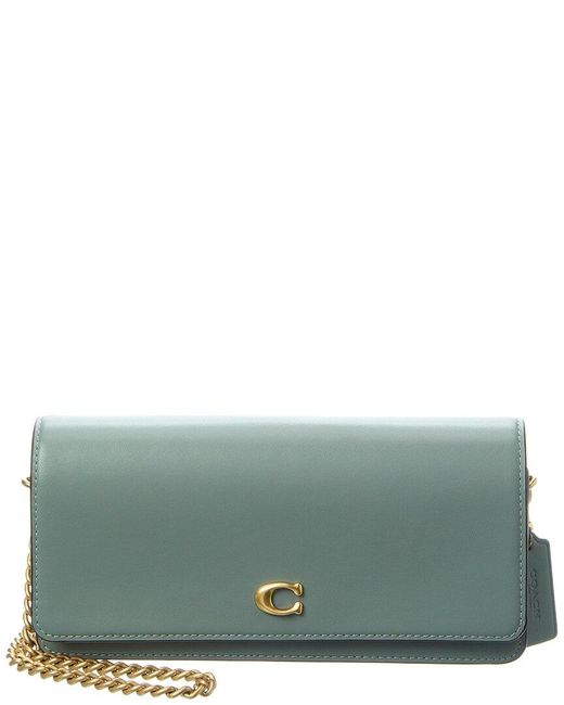 Womens Green Evie Leather Long Wallet With Chain - Main Image