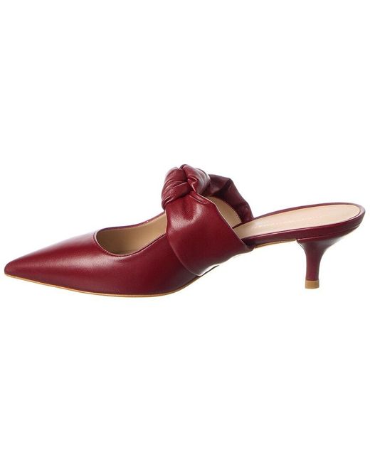 Stuart Weitzman Red Solange Leather Mule