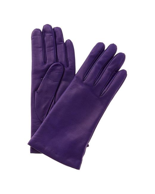 Portolano Purple Cashmere-lined Leather Gloves