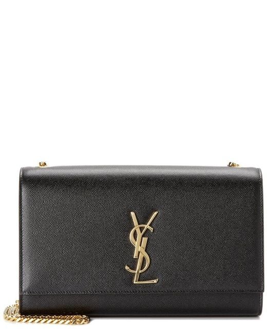 Saint Laurent Black Kate Monogram Medium Leather Shoulder Bag